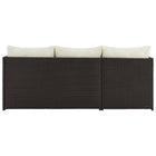 Manhattan Comfort Menton Modern Patio 2-Seater and Lounge Chair Set with Coffee Table - Brown/Cream-Home Assembly Required. All Hardware Included