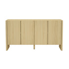 Manhattan Comfort Linda 60" Modern 4-Door Sideboard - Natural Oak-Modern Sideboard and Buffet Stand for Dining Room and Living Room Use