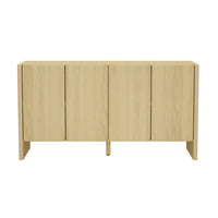 Manhattan Comfort Linda 60" Modern 4-Door Sideboard - Natural Oak-Modern Sideboard and Buffet Stand for Dining Room and Living Room Use
