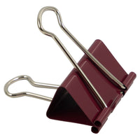 JAM Paper Colourful Binder Clips - Large - 1 1/2" (41 mm) - Burgundy - 12 Pack-Colour: Burgundy