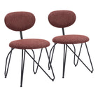 Zuo Novi Dining Chair - Maroon Brown - Set of 2-Assembly not required