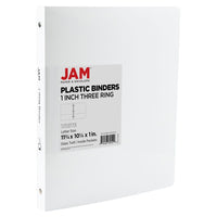 JAM Paper Plastic 0.5" 3-Ring Binder - White-Colour: White | Be stylish and organized with colourful binders.