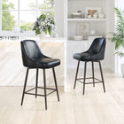 Zuo Keppel Swivel Counter Stool - Black/Bronze-Assembly required