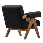 Modway Lyra Boucle Fabric Armchair - Black - Set of 2-	Non-Marking Feet