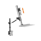ShoppingAll Height Adjustable Standing Desk Converter Monitor Riser - 25" - White-Clean, tidy setup – Integrated cable management routes wires out of sight for a clutter-free look—great for home offices, study spaces, and gaming