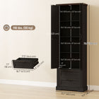 HOMCOM 71" H Farmhouse Kitchen Pantry Cabinet - Black-Includes anti-tip kits to secure the cabinet for family safety 