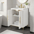 Modway Awaken 24" Bathroom Vanity - White-Gold-finished Base