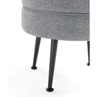 Manhattan Comfort Bailey 18.11" Mid-Century Modern Polyester Blend Upholstered Ottoman - Grey with Black Legs - 2 Pack-Stylish Splayed Gold Stainless Steel Legs