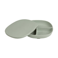 b.box Silicone Plate + Lid - Sage-Made from baby-safe platinum silicone
