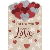 Rosedale Gold Valentine's Day Greeting Cards/Envelopes - 5-1/2" x 8" - Glitter Hearts - 6 Pack-Premium quality greeting cards
