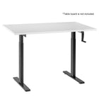 Ezywork Manual Standing Desk Frame - Hand Crank - Black-Colour: Black
