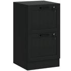 HOMCOM 2-Drawer Letter/A4 Filing Cabinet with Lock - Black-Two file drawers minimizes office clutter
