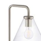 Modway Element Transparent Glass Glass and Metal Floor Lamp - Satin Nickel-Dimmable (Switch Not Included)