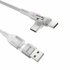 Statik PowerPivot Pro Nylon Braided Charge/Sync Cable USB-C to USB-C - 6.6 ft - White-Charging Light Indicator. The LED at the end of the cable shows you when your device is being charged, so you don’t have to check your phone’s battery all the time