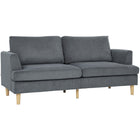 HOMCOM 74" 3 Seater Sofa with Thick Spring Cushions - Dark Grey-Features high-density foam, pocket springs, S-springs, and elastic bands, ensuring soft, non-sagging support