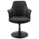 Modway Lippa Swivel Dining Vegan Leather Armchair - Black Black-8