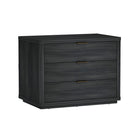 Manhattan Comfort Evelyn 32" Modern 3-Drawer Nightstand - Charcoal Grey-Sleek, Horizontal Drawer Pulls for a Clean, Uncluttered Look