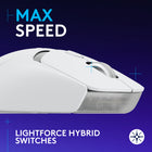 Logitech G309 LIGHTSPEED Wireless Lightweight Gaming Mouse - White-Min Weight: Logitech G309 LIGHTSPEED is a lightweight gaming mouse that weighs just 86 g with the included AA battery or 68 g (battery-free) with use of POWERPLAY wireless charging system
