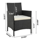 Manhattan Comfort Imperia Modern Patio 4-Person Conversation 4-Piece Set with Coffee Table - Black/Cream-Removeable Cushions with Zipper. Made of High Quality Water Proof Fabric. Washable Fabric