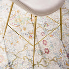 Modway Scoop Gold Stainless Steel Leg Performance Velvet Counter Stool - Pink-Stain Resistant Fabric