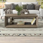 Hudson&Canal Evie 48"W Rectangular Coffee Table - Antiqued Grey Oak-8