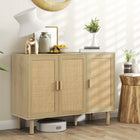 HOMCOM Boho 46.9" L Sideboard - Oak-Suitable for storing hallway items, or decorations