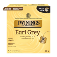 Twinings Earl Grey Black Tea Bags - 50 Pack-Crafted with black tea, natural flavours and bergamot peel for the distinctive taste of Earl Grey