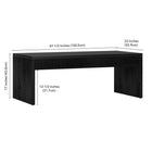 Hudson&Canal Lawrence 48"W Rectangular Coffee Table - Black Grain-9