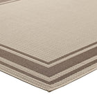 Modway Rim Solid Border Indoor/Outdoor Area Rug - 5 ft W x 8 ft L - Light/Dark Beige-Stain Resistant / Easy To Clean