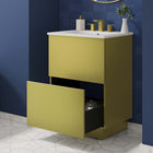 Modway Quantum 24" Bathroom Vanity - White/Gold-Full-Glide Drawer