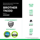 CIG Brother TN330 Remanfuactured Toner Cartridge - Standard Yield - Black-Environmentally Friendly: Remanufactured from an original Brother recycled cartridge