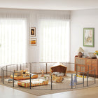 PawHut Heavy Duty 16-Panel Metal Dog Playpen for Indoor & Outdoor - 23.5" H-Made of steel tube and steel wires for stability