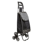 BIOS Living Rolling Shopping Cart - Black polka dots - 3 wheels -3 wheels for easy stair climbing