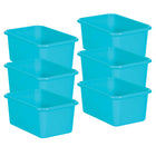 Teacher Created Resources Small Plastic Storage Bin - Teal - 6 Pack-Small books, notepads, toys, games, and supplies can be stored away to help your room stay clutter free.