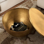 Modway Viora 32" Metal Storage Coffee Table - Burnished Brass-Storage Space with Removable Lid