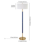 Hudson&Canal Simone 2-Light Floor Lamp with Fabric Shade - Blue/Brass/White-Clean with a soft, dry cloth and no harsh chemicals or abrasive cleaning materials