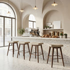 Zuo Divat Counter Stool - Beige/Walnut - Set of 2-Assembly not required