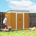 Outsunny 7' x 4' Outdoor Storage Shed - Yellow-Sloped roof prevents water build-up
