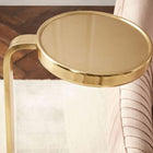 Plata Import James 8"W Round Side Table - Gold Base Marble-Round tabletop and round marble base