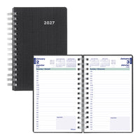 Blueline 2027 DuraFlex Daily Planner - 8" x 5" - Black - Bilingual-12-Month: January 2027 to December 2027