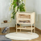 PawHut 31.5"H Fir Wood Hamster Cage-rust wire mesh on roof ensures good ventilation