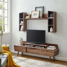 Modway Omnistand 2 Piece Entertainment Center - Walnut Grey-Smooth Walnut Grain Veneer
