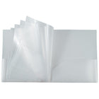 JAM Paper Heavy Duty Plastic Multi Pocket Folders - 10 Pocket Organizer - Clear-Size: 9 1/2 x 11 5/8 inches | Easily fits 8.5" x 11" documents