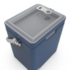 Permasteel 14 qt Portable Cooler with Dual Carrying Options - Navy Blue-Non-Slip Feet