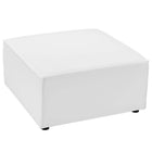 Modway Saybrook Outdoor Patio Upholstered Sectional Sofa Ottoman - White-Water and UV-Resistant Upholstery