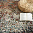 Modway Tribute Jacinda Rustic Distressed Vintage Lattice Area Rug - 5 ft W x 8 ft L - Multicolored-Gripping Rubber Underside