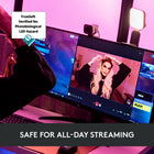 Logitech Litra Glow Premium Streaming Light with TrueSoft for PC/Mac - Graphite-Freedom of light placement: Patent-pending, 3-way monitor mount with adjustable height, tilt, and rotation for precise light positioning on your desktop computer or laptop