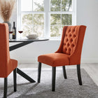 Modway Baronet Button Tufted Fabric Dining Chair - Orange-Dense Foam Padding