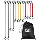 CAT 12-Piece Flat Bungee Straps with Safety Hooks & Storage Bag-Perfect for Any Job, Big or Small: This bungee straps set includes 12 bungee cords in various lengths, making it easy to secure everything from small items to large cargo on cars, bikes, or boats