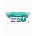 Sistema Square Stax To Go Food Container - 1.15 L -Dishwasher (top rack), microwave (without lid), fridge and freezer-safe, designed and made in New Zealand, phthalate and BPA-free